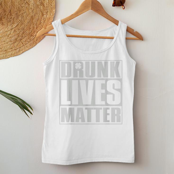 Drunk Lives Matter St Patricks Day Beer Drinking  Women Tank Top Basic Casual Daily Weekend Graphic Personalized Gifts