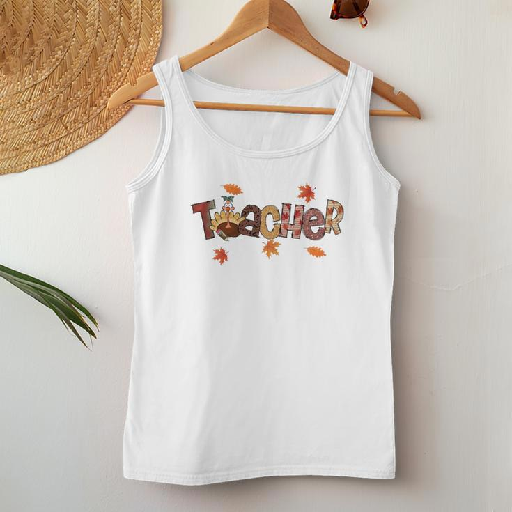 Fall Teacher Life Turkey Thanksgiving Women Tank Top Basic Casual Daily Weekend Graphic Funny Gifts