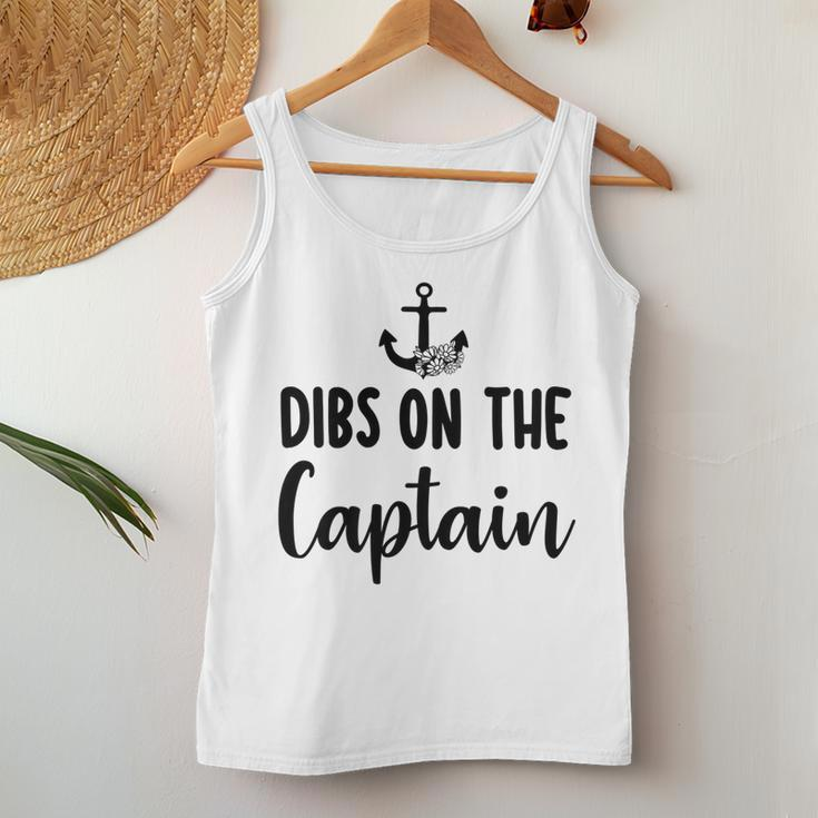 Funny Captain Wife Dibs On The Captain Quote Anchor Sailing  V2 Women Tank Top Basic Casual Daily Weekend Graphic Personalized Gifts