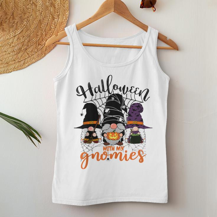 Gnomes Halloween With My Gnomies Witch Garden Gnome Women Tank Top Basic Casual Daily Weekend Graphic Personalized Gifts