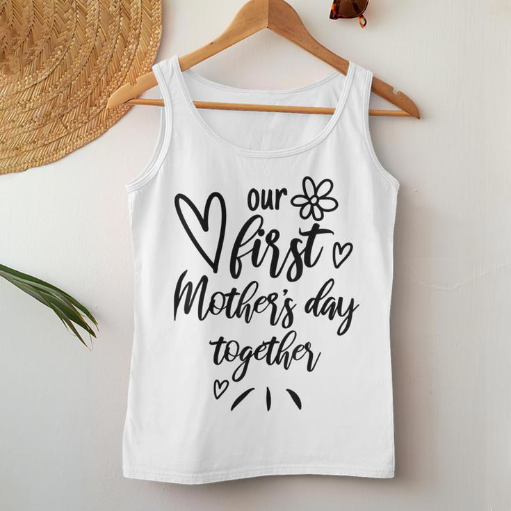 Our First Mothers Day Happy New Mom Mothers Day Rainbow Women Tank Top Basic Casual Daily Weekend Graphic Personalized Gifts