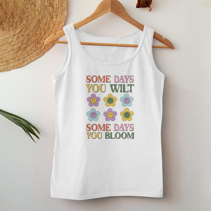 Some Days You Wilt Some Days You Bloom Positive Quotes Retro Flower V2 Women Tank Top Basic Casual Daily Weekend Graphic Funny Gifts