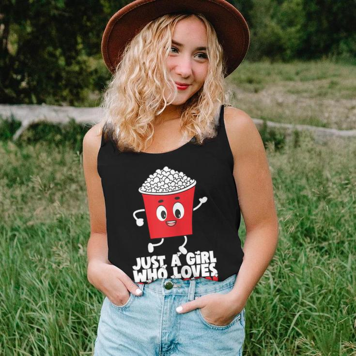 Womens Cool Just A Girl Who Loves Popcorn Girls Popcorn Lovers Women Tank Top Basic Casual Daily Weekend Graphic Gifts for Her