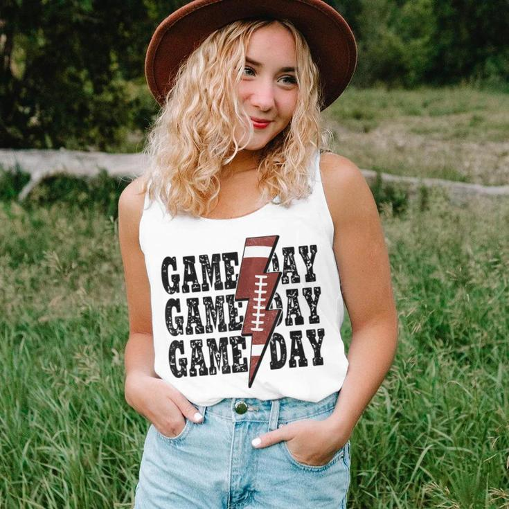 Game Day Football Season Lightning Bolt Funny Football Mom V2 Women Tank Top Basic Casual Daily Weekend Graphic Gifts for Her