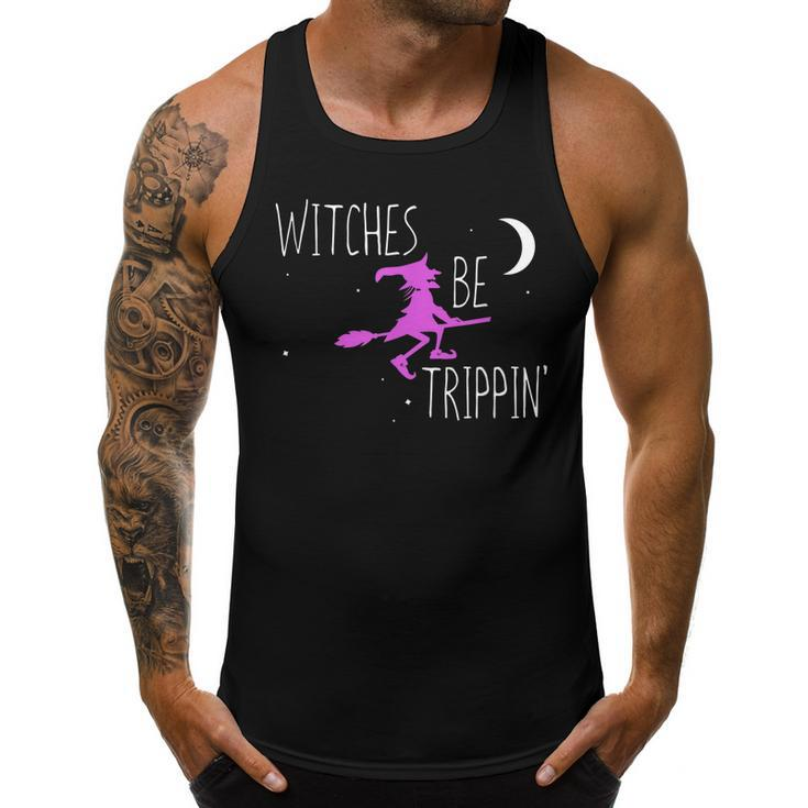 Witches Be Trippin Funny Halloween Witch Gift Cute  Men Tank Top Daily Basic Casual Graphic