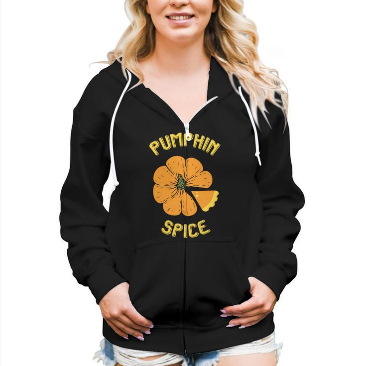 Fall Autumn Pumpkin Spice Cute Flower Women Hoodie Casual Graphic Zip Up Hooded Sweatshirt