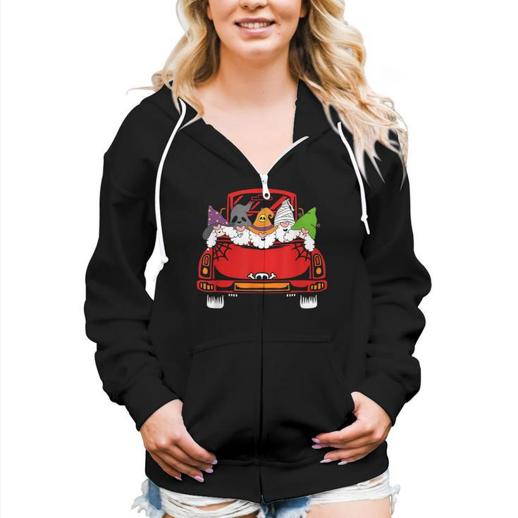 Gnome Riding Car Lazy Halloween Costume Ghost Witch Mummy  Women Hoodie Casual Graphic Zip Up Hooded Sweatshirt