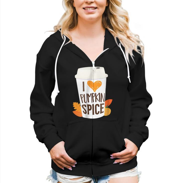 Pumpkin Spice Coffee Latte Fall Autumn Season And Halloween  Women Hoodie Casual Graphic Zip Up Hooded Sweatshirt