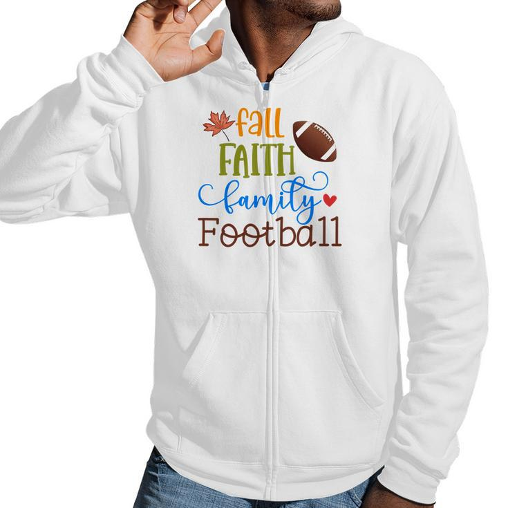 Fall Faith Family Football Thanksgiving Men Hoodie Casual Graphic Zip Up Hooded Sweatshirt
