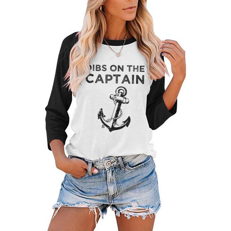 Dibs On The Captain Funny Captain Wife Dibs On The Captain  Women Baseball Tee Raglan Graphic Shirt