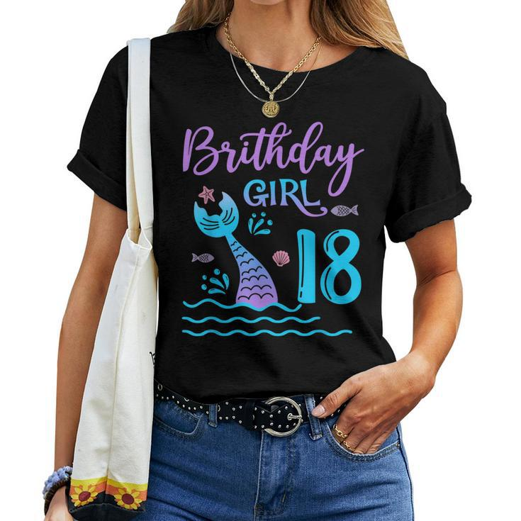 18 Year Old Mermaid Tail 18Th Birthday Girl Daughter Women T-shirt