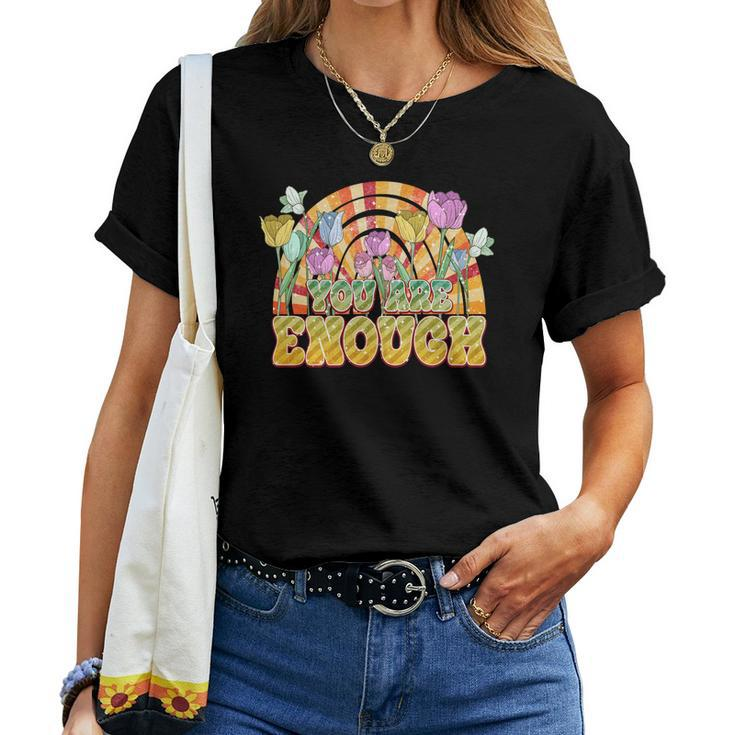 Boho Vintage You Are Enough Retro Custom Women T-shirt