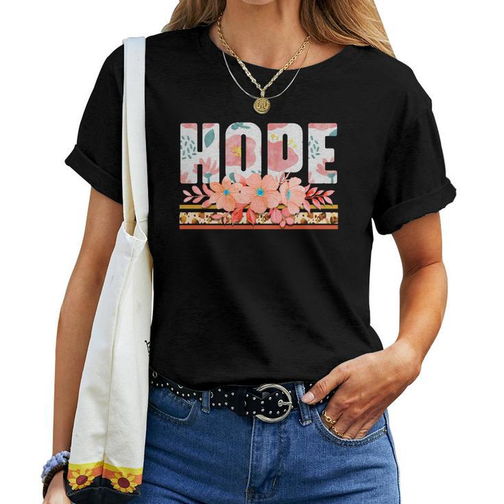 Boho Vintage Hope Wildflowers Design Women T-shirt