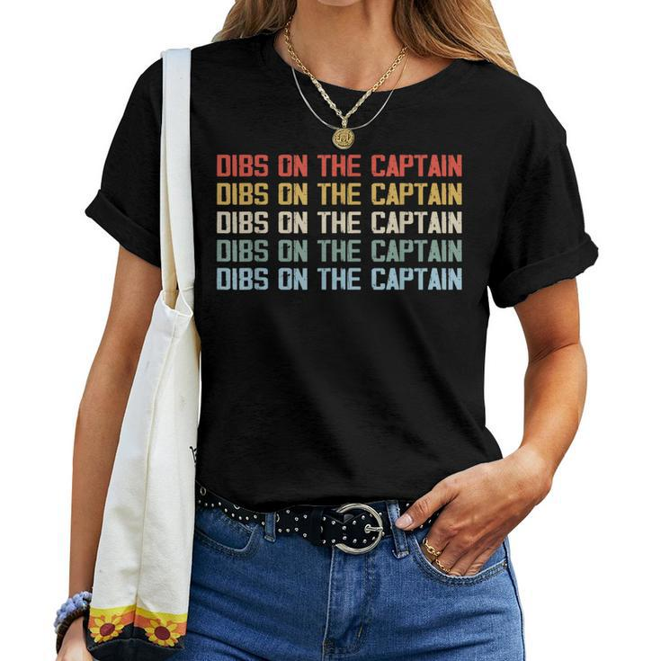 Captains Wife Dibs On The Captain Boating Quote Women T-shirt