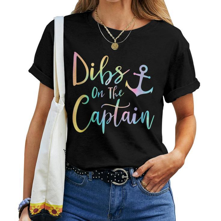 Dibs On The Captain Fire Captain Wife Girlfriend Sailing Women T-shirt