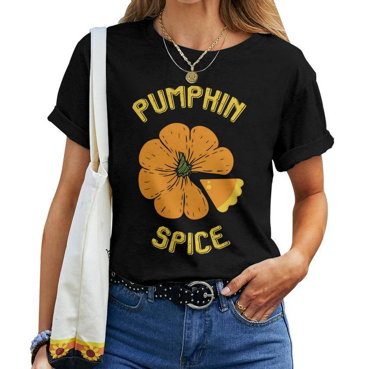 Fall Autumn Pumpkin Spice Cute Flower Women T-shirt