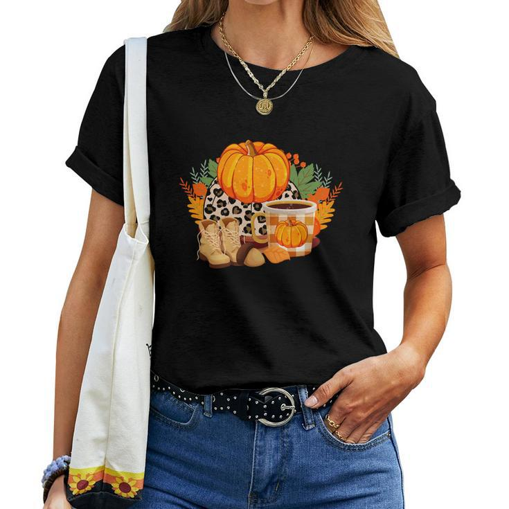 Fall Season Lovers Pumpkin Shoes Sweater Weather Women T-shirt
