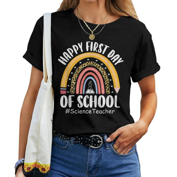 First Day Of School Science Teacher Rainbow Back To School Women T-shirt