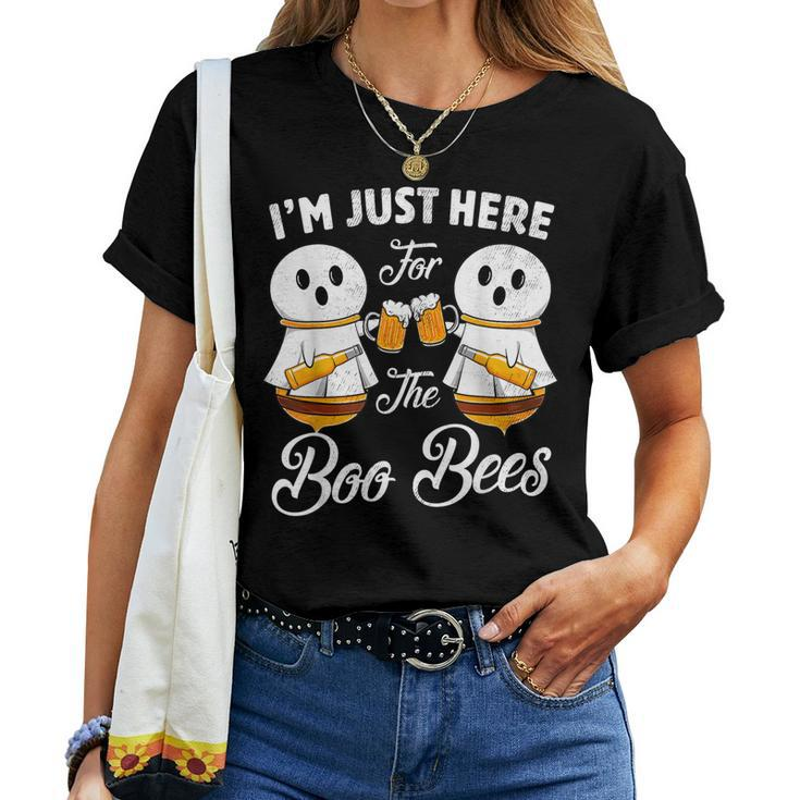Halloween Beer Drinking Im Just Here For The Boos Bees Beer Women T-shirt