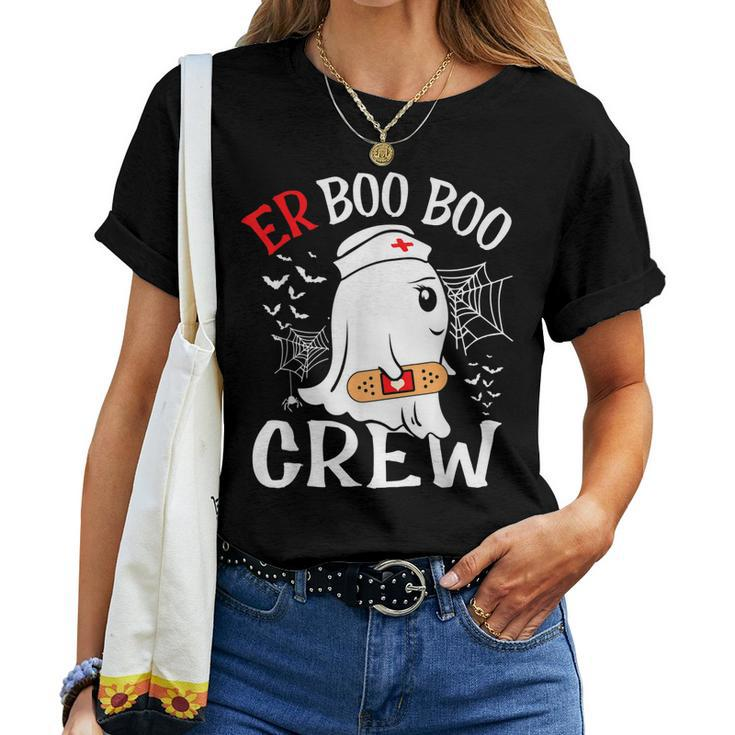 Halloween Er Costume Er Boo Boo Crew Nurse Ghost Nursing Women T-shirt