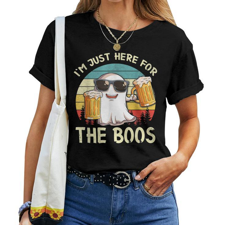 Im Just Here For The Boos Halloween Beer Lovers Drink Women T-shirt
