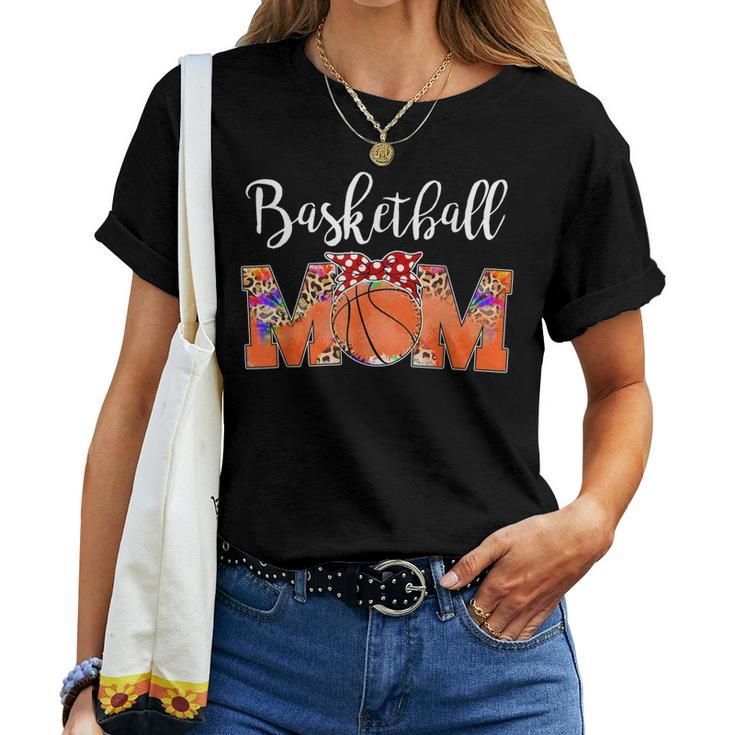 Leopard Basketball Mom Game Day Mom Life Tie Dye Women T-shirt