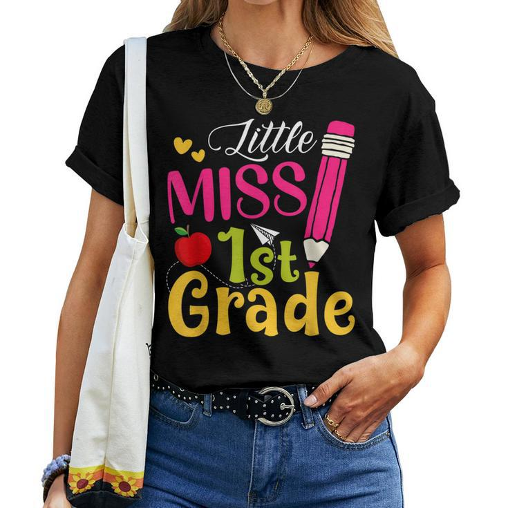 Little Miss 1St Grade Cute Back To School Hello First Grade Women T-shirt
