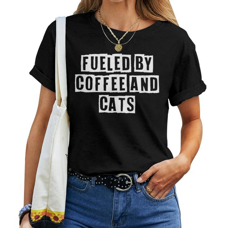 Lovely Cool Sarcastic Fueled By Coffee And Cats Women T-shirt