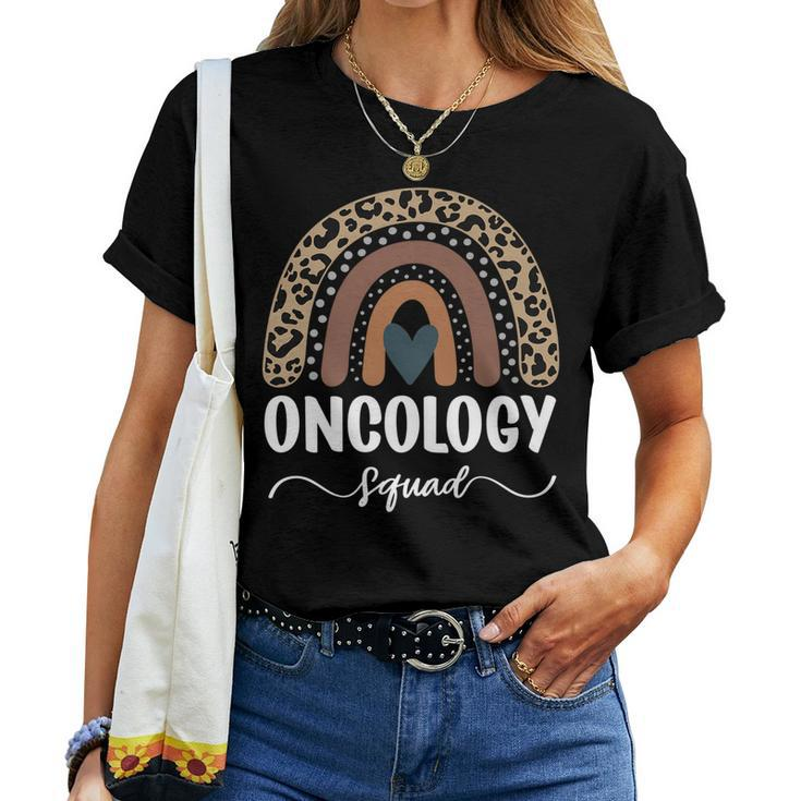 Oncology Squad Leopard Rainbow Matching Oncology Nurse Team Women T-shirt