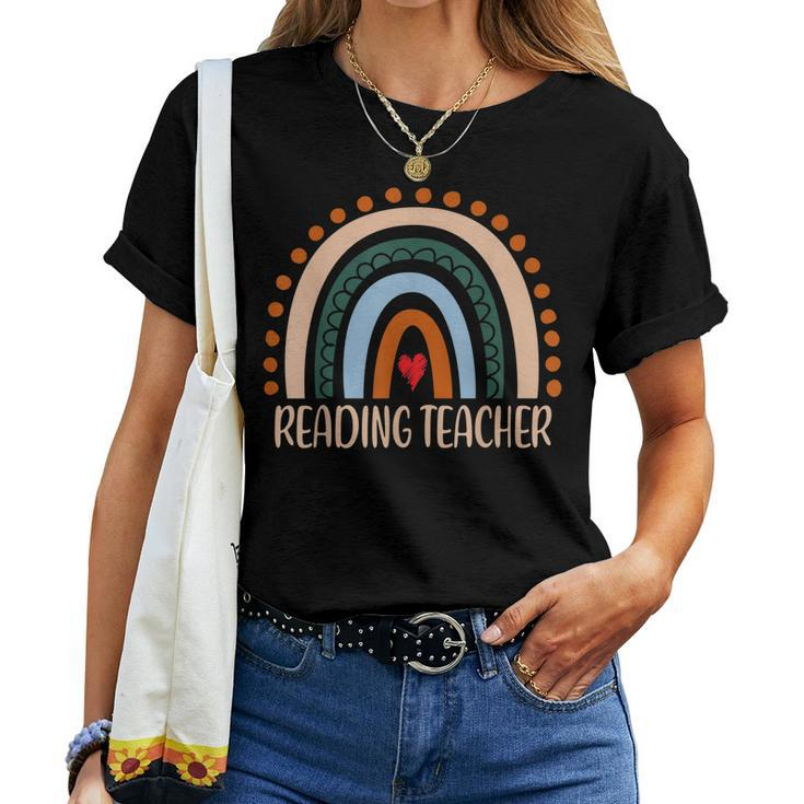 Reading Teacher Rainbow Appreciation Day Back To School Women T-shirt