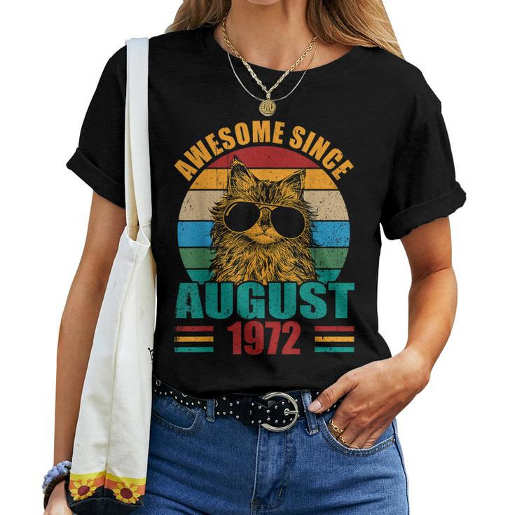 Retro Awesome Since August 1972 50Th Birthday 50 Years Old Women T-shirt