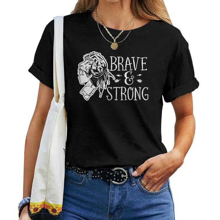 Strong Woman Brave And Strong For Dark Colors White Women T-shirt