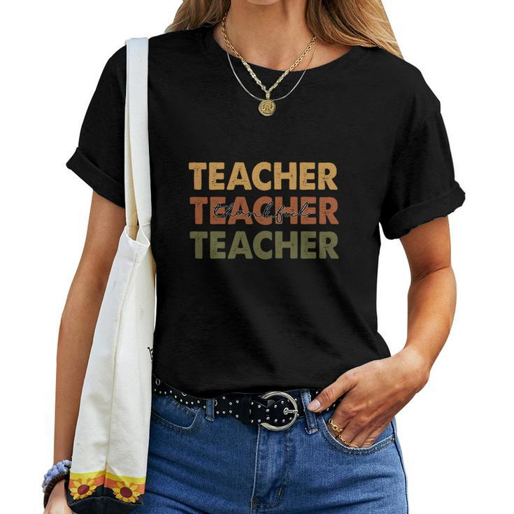 Thankful Teacher Job Sweater Fall Present Women T-shirt