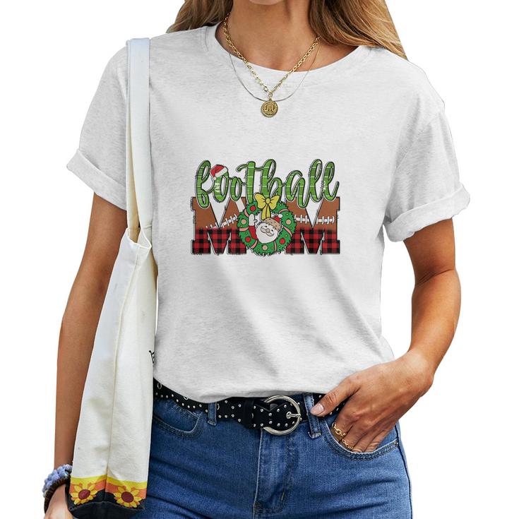 Christmas Football Mom Women T-shirt Casual Daily Crewneck Short Sleeve Graphic Basic Unisex Tee