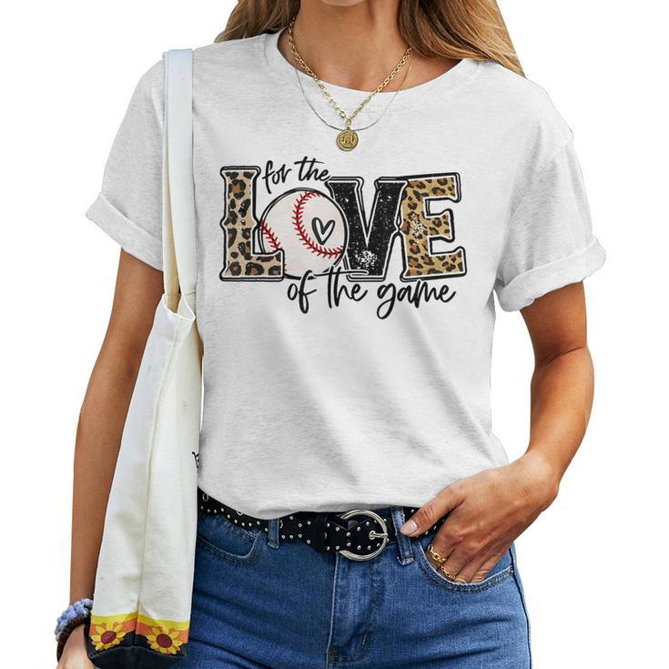 Baseball Mom Leopard For The Love Of The Game Baseball Women T-shirt