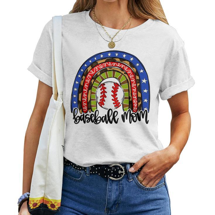Baseball Mom Rainbow Baseball Mama Women T-shirt