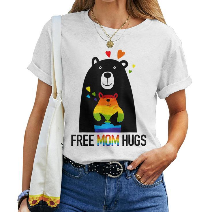 Bear Free Mom Hugs Rainbow Lgbt Lesbian Gay Pride Month Women T-shirt