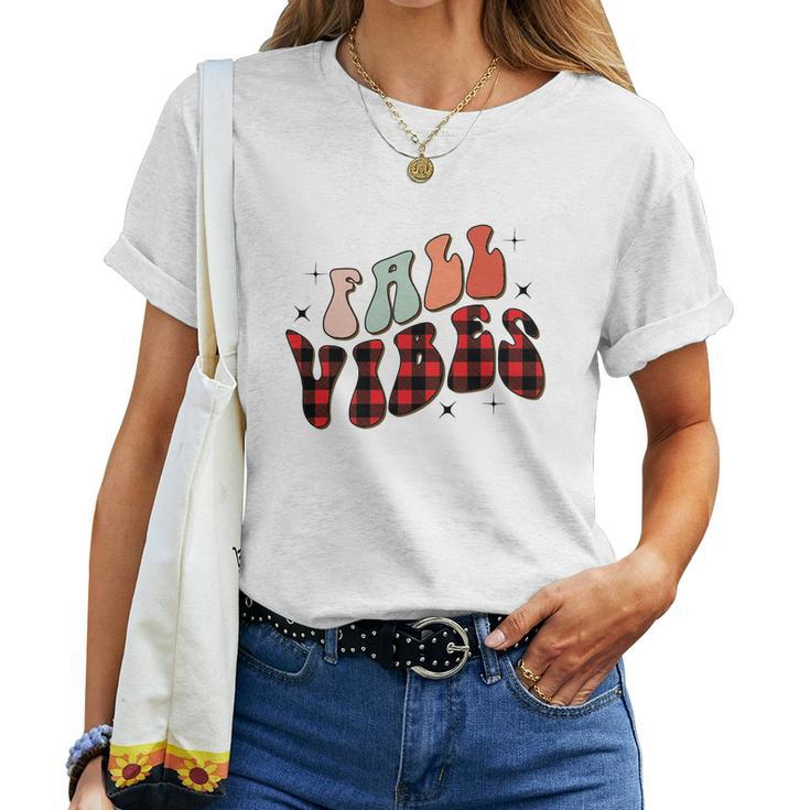 Fall Vibes Red Caro Plaid Fall Yall Women T-shirt