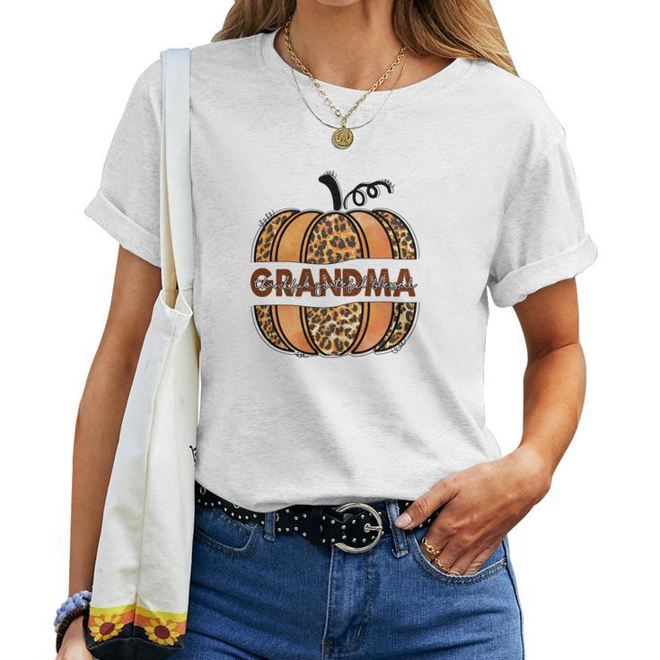 Grandma Pumpkin Thankful Grateful Blessed Fall Season Women T-shirt