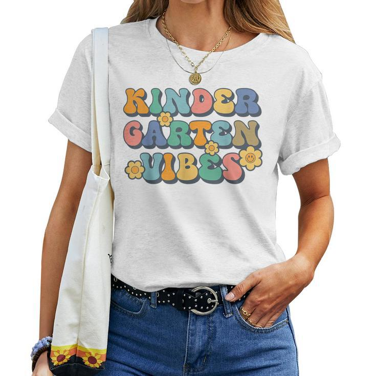 Groovy Hello Kindergarten Vibes Retro Teacher Back To School V2 Women T-shirt