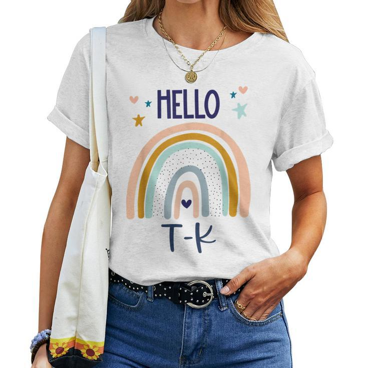Hello Tk Rainbow For Prek Preschool Teacher Girls Women T-shirt