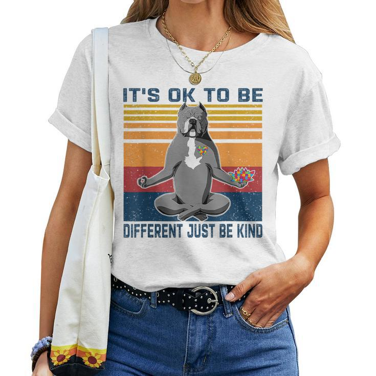 Its Ok To Be Different Just Be Kind Kindness Pitbull Dog Women T-shirt