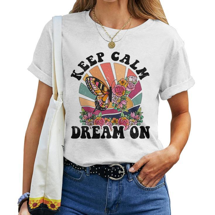 Keep Calm Dream On Vintage Boho Design V2 Women T-shirt