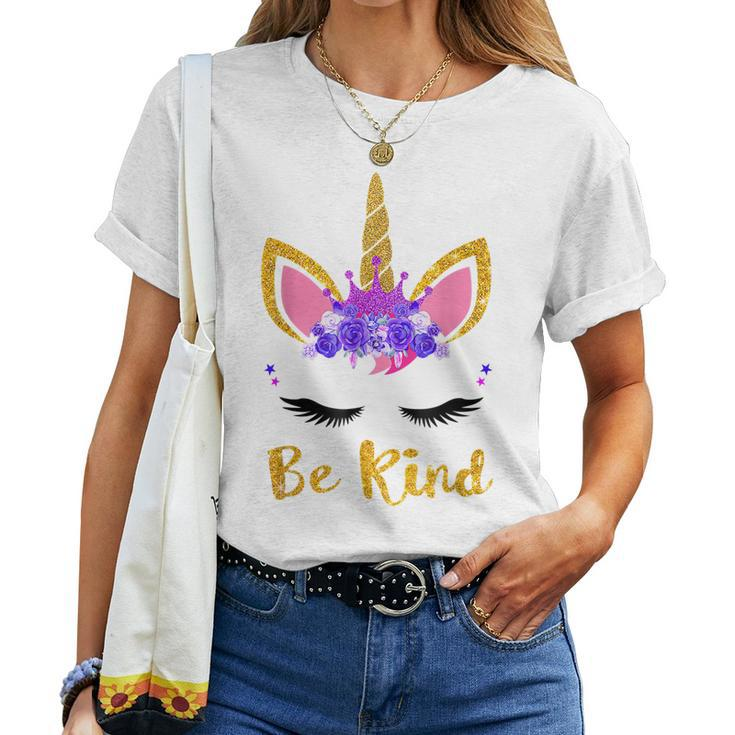 Be Kind Unicorn Girl Orange Unity Day 2022 Women T-shirt