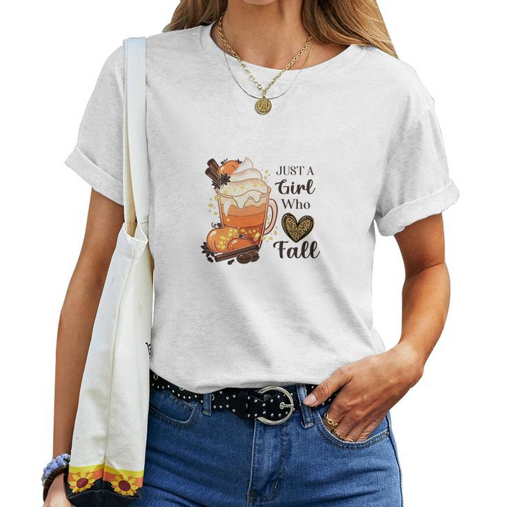 Latte Cream Just A Girl Who Loves Fall Women T-shirt