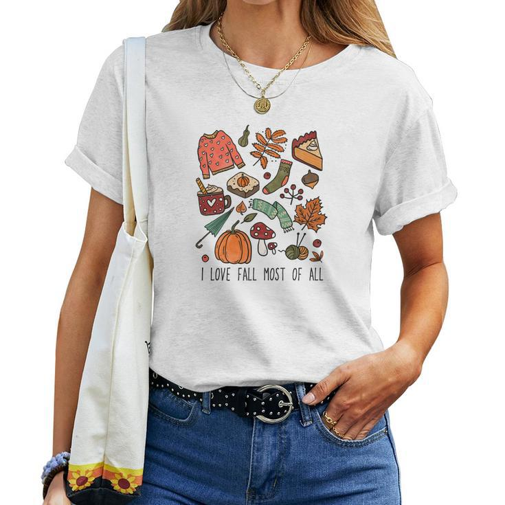 I Love Fall Most Of All Sweaters Things Women T-shirt