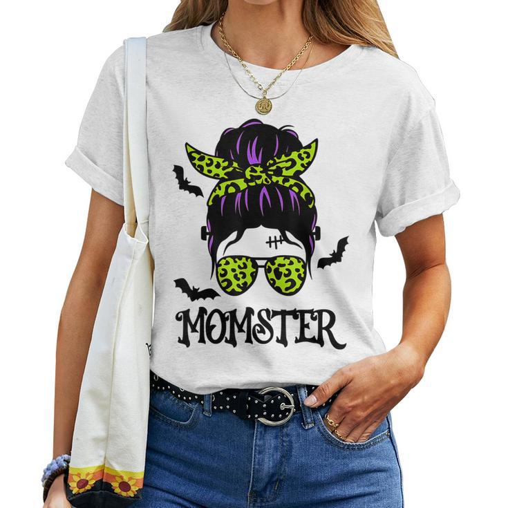Momster Halloween Messy Bun Mom Ster V3 Women T-shirt