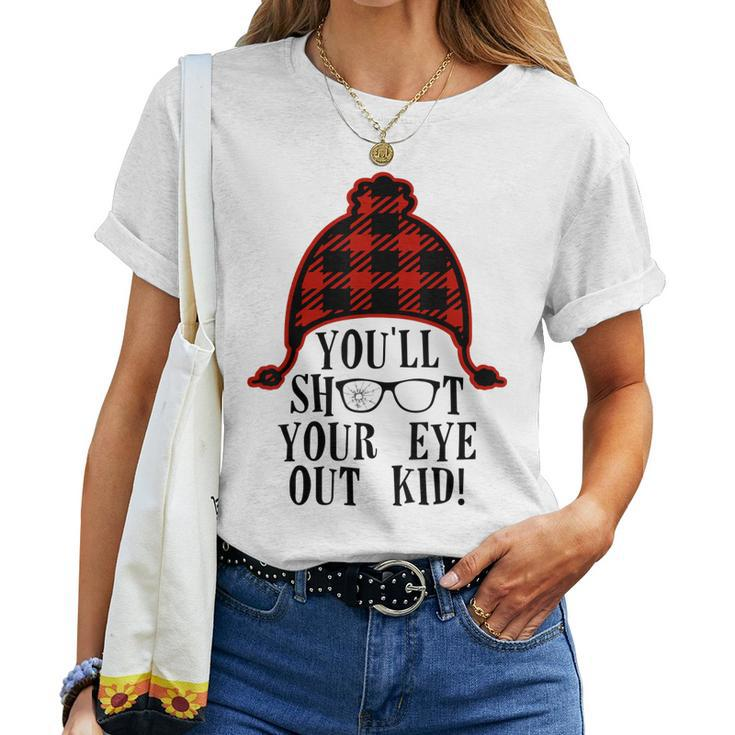 Oh Fudge Youll Shoot Your Eye Out Christmas Santa Claus Hat Women T-shirt