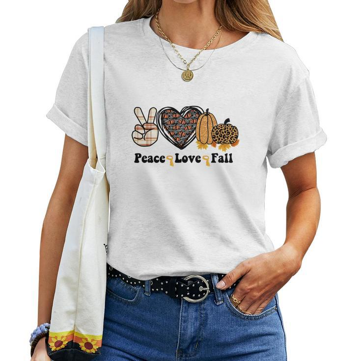 Peace Love Fall Pumpkin Heart Women T-shirt