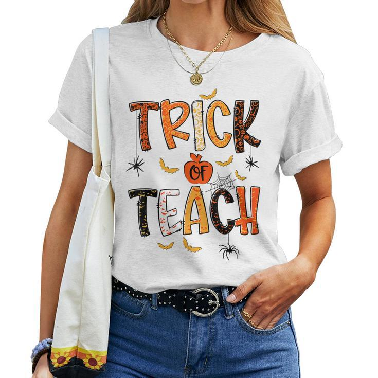Retro Trick Or Teach Teacher Halloween Costume Women V2 Women T-shirt